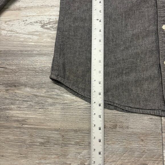 Levis Battery Housemark Slim Gray Mens Large Long Sleeve Button Up Shirt EUC - Picture 7 of 10